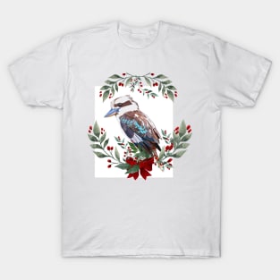 Kookaburra Australian Christmas Wreath T-Shirt